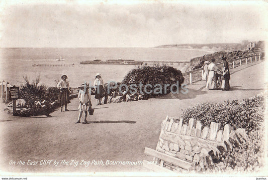 Bournemouth - On the East Cliff by the Zig Zag Path - 3682 - old postcard - England - United Kingdom - unused - JH Postcards