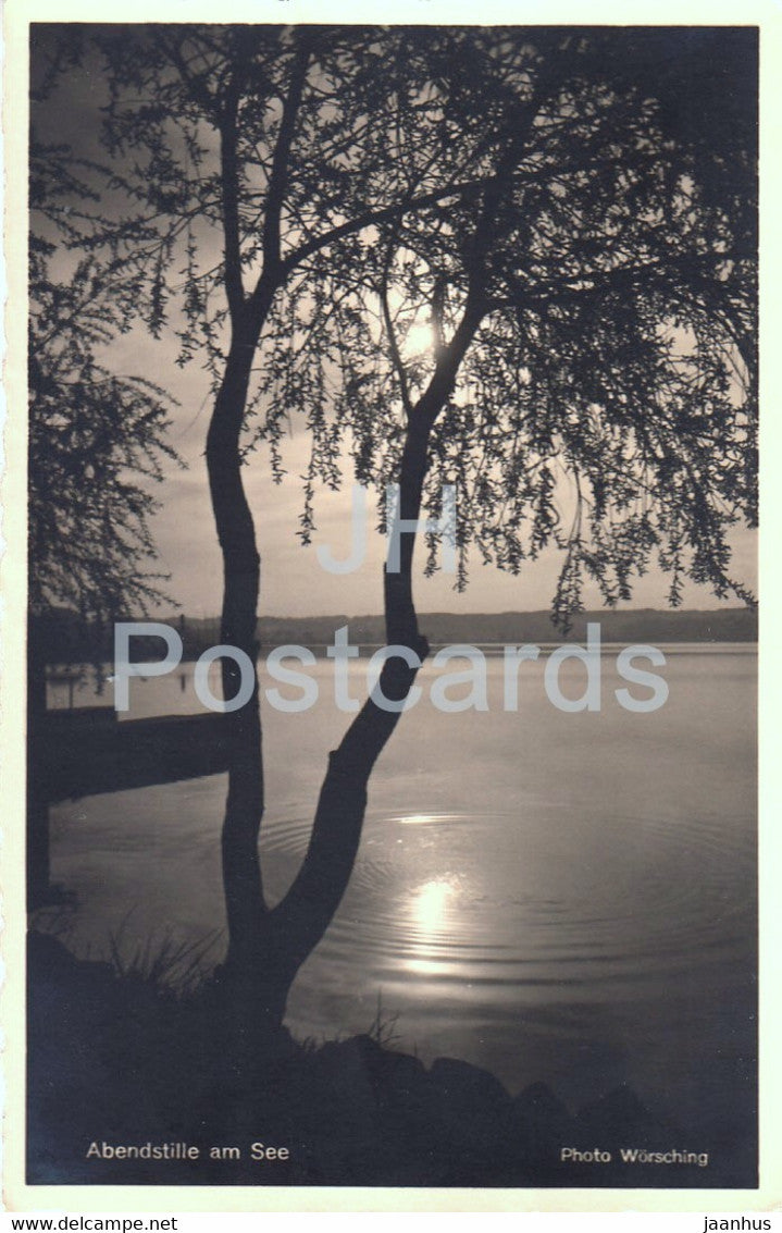 Abendstille am See - 30 - R. Worsching - old postcard - 1935 - Germany - used - JH Postcards