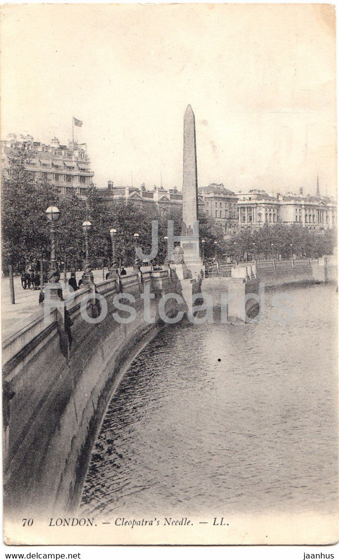 London - Cleopatra's Needle - LL - 70 - old postcard - England - United Kingdom - used - JH Postcards