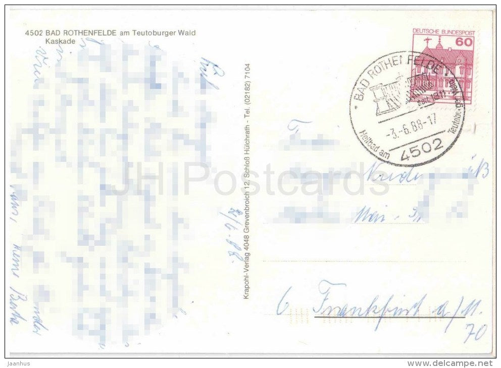 Bad Rothenfelde am Teutoburger Wald - Kaskade - Germany - 1988 gelaufen - JH Postcards