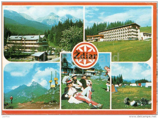 Zdiar - town views - ROH Morava - convalescent home ROH Tatra - Zdiarska Vidla - Czechoslovakia - Slovakia - used 1980 - JH Postcards