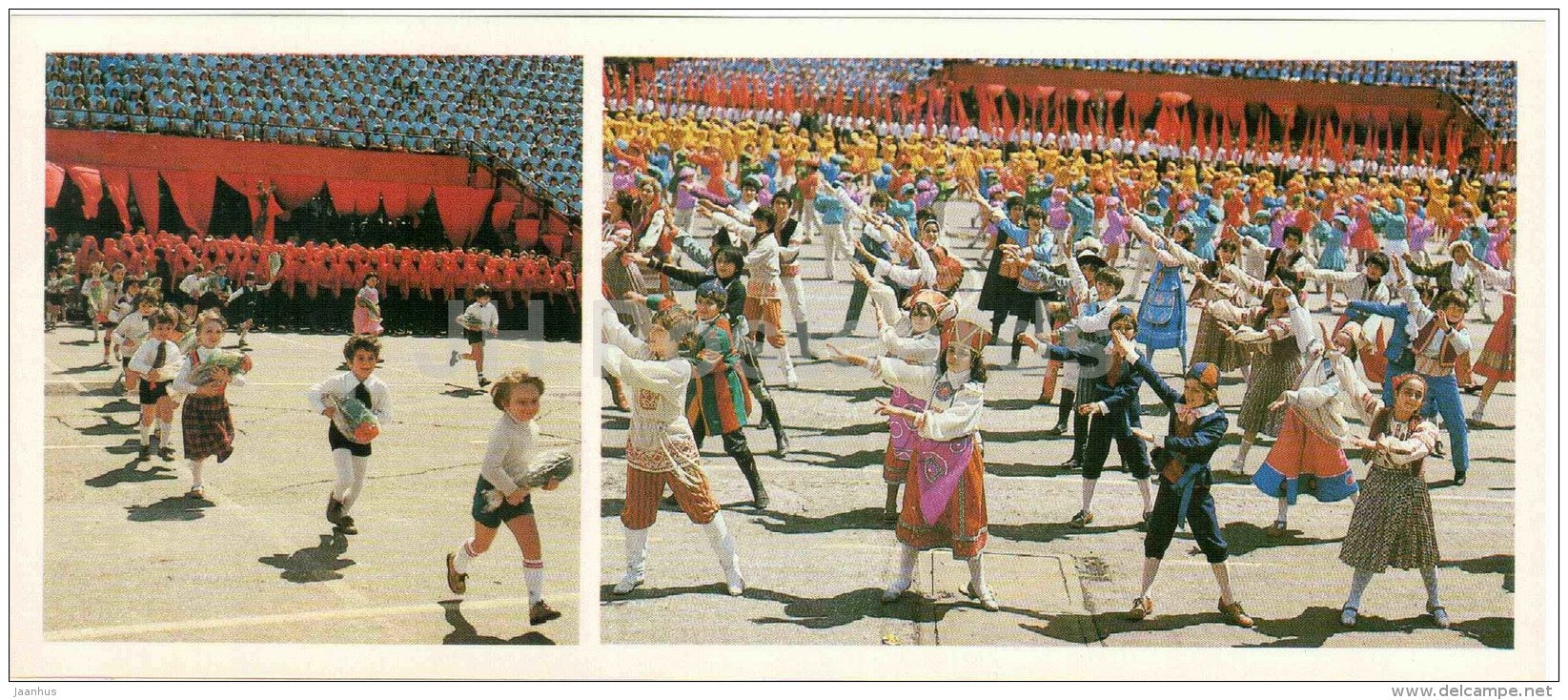 celebration of 60 years of education in Georgia - children - Tbilisi - 1983 - Georgia USSR - unused - JH Postcards