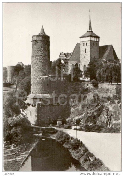 Bautzen - Alte Wasserkunst - Stadtbefestigung und Michaeliskirche - church - castle - Germany - 1983 gelaufen - JH Postcards