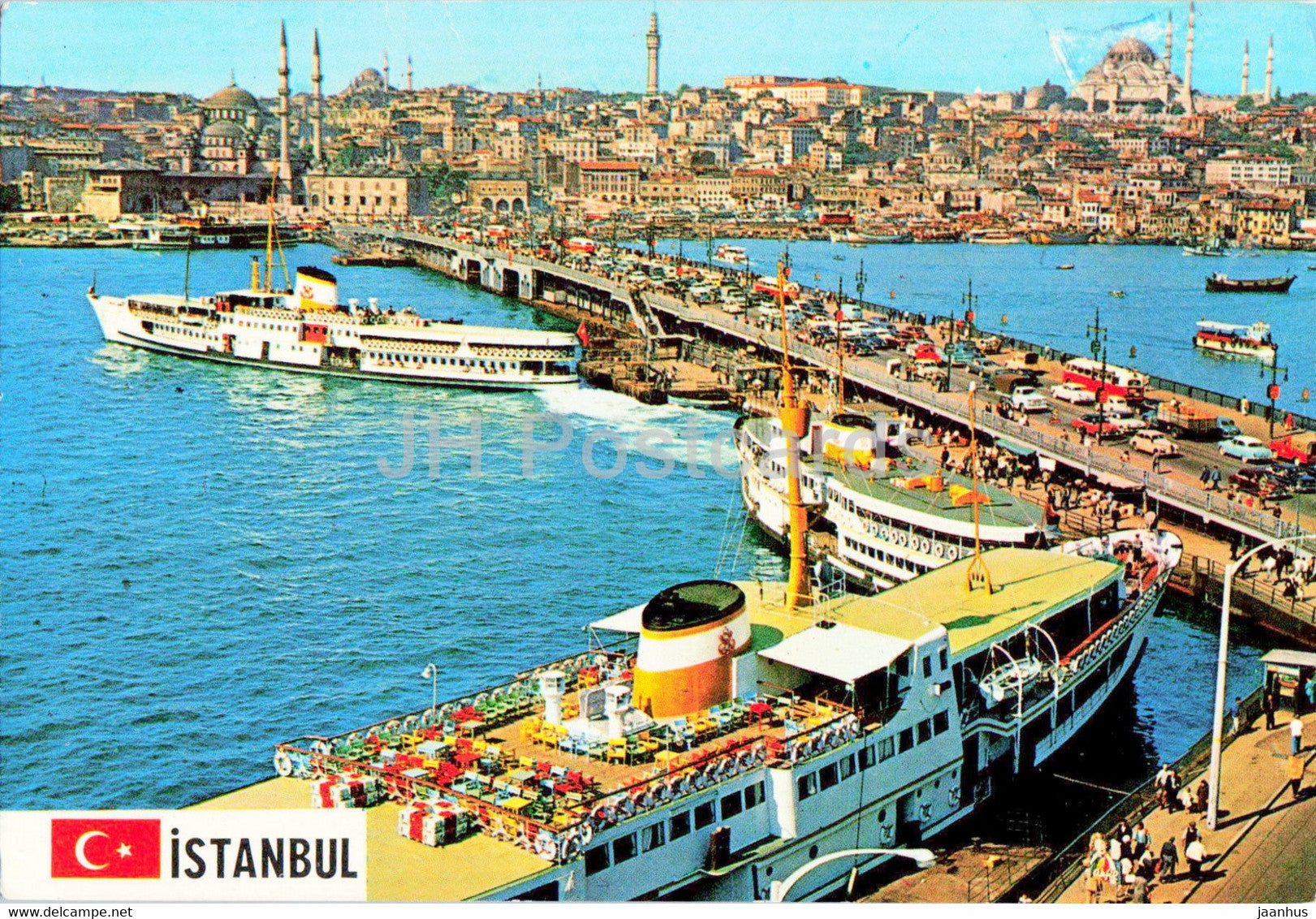 Istanbul - The Galata Bridge - ship - 114 - Keskin - Turkey - used - JH Postcards