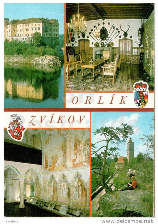 Orlik - Zvikov - castle - interior - Czechoslovakia - Czech - used 1991 - JH Postcards