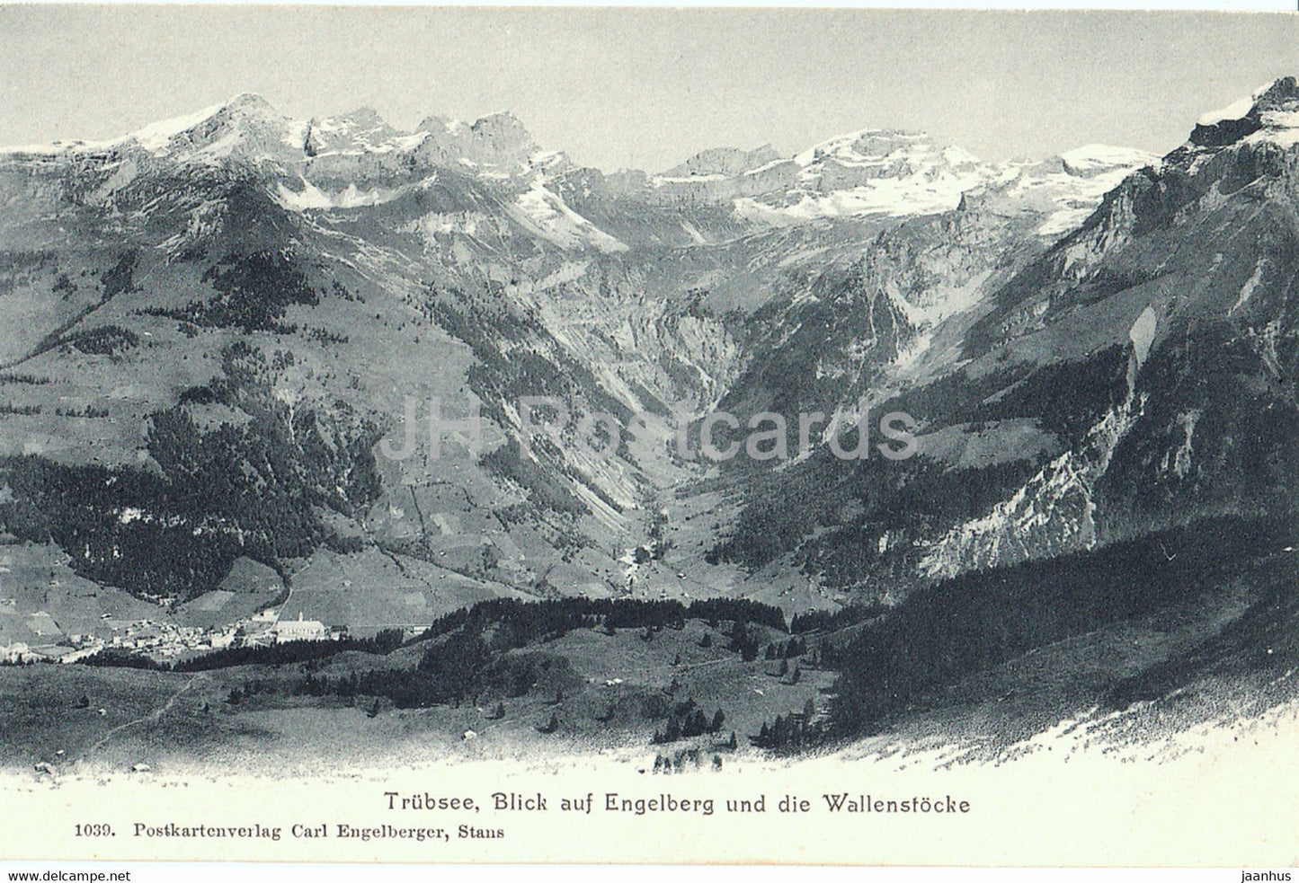 Trubsee - Blick auf Engelberg und die Wallenstocke - 1039 - old postcard - Switzerland - unused - JH Postcards