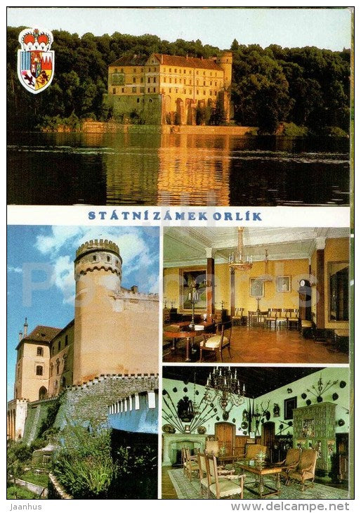 Orlik - State castle - interior - Statni Zamek - Czechoslovakia - Czech - used 1991 - JH Postcards