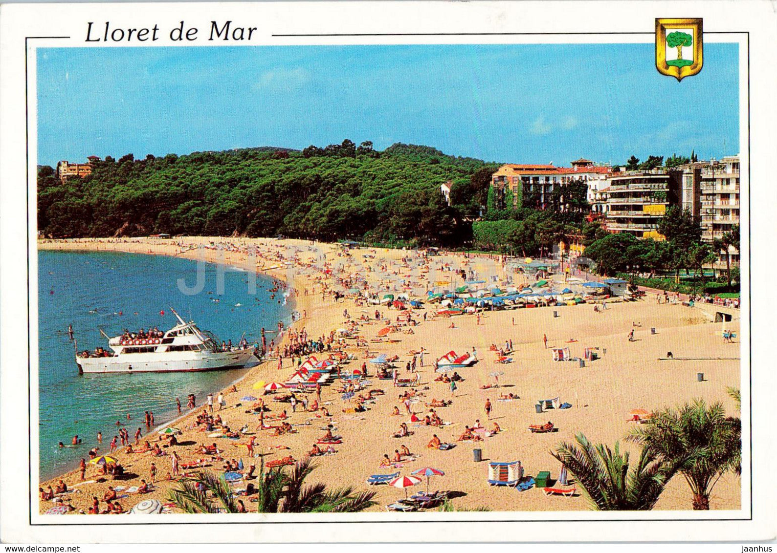 Lloret de Mar - Playa de Fanals - beach - boat - 186 - Spain - used - JH Postcards