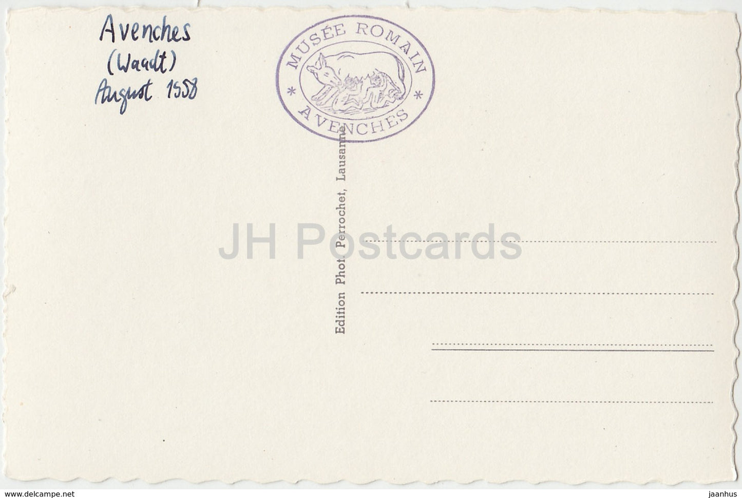 Avenches - Entrée de Musée - musée - 772 - Suisse - 1958 - cartes postales anciennes - occasion