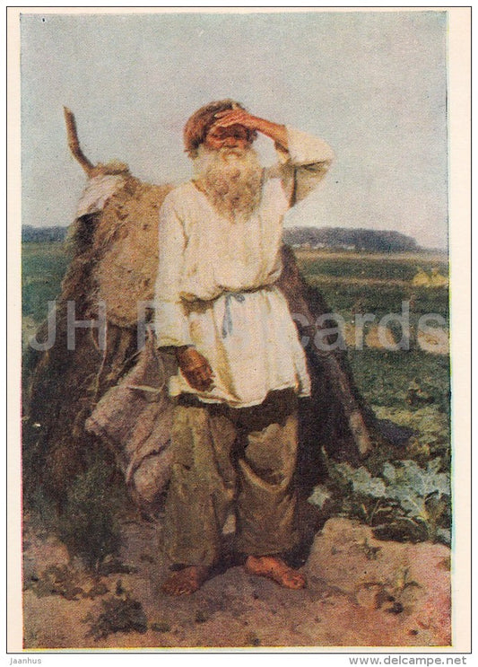 painting by V. Surikov - Old man in the Garden - Russian art - 1954 - Russia USSR - unused - JH Postcards