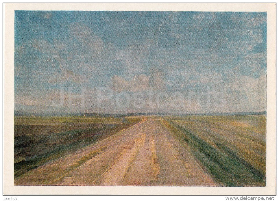 painting by A. Kiselyev - Belevsky Road , 1969 - Russian art - 1976 - Russia USSR - unused - JH Postcards