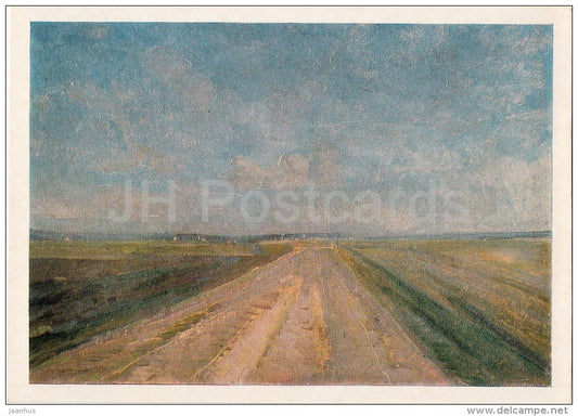 painting by A. Kiselyev - Belevsky Road , 1969 - Russian art - 1976 - Russia USSR - unused - JH Postcards