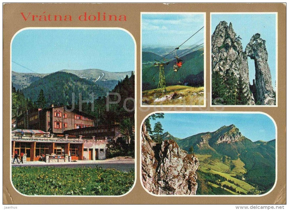 Vratna Dolina - Vratna cottage - chairlift - The Little Fatra Czechoslovakia - Slovakia - old postcard - used in 1978 - JH Postcards