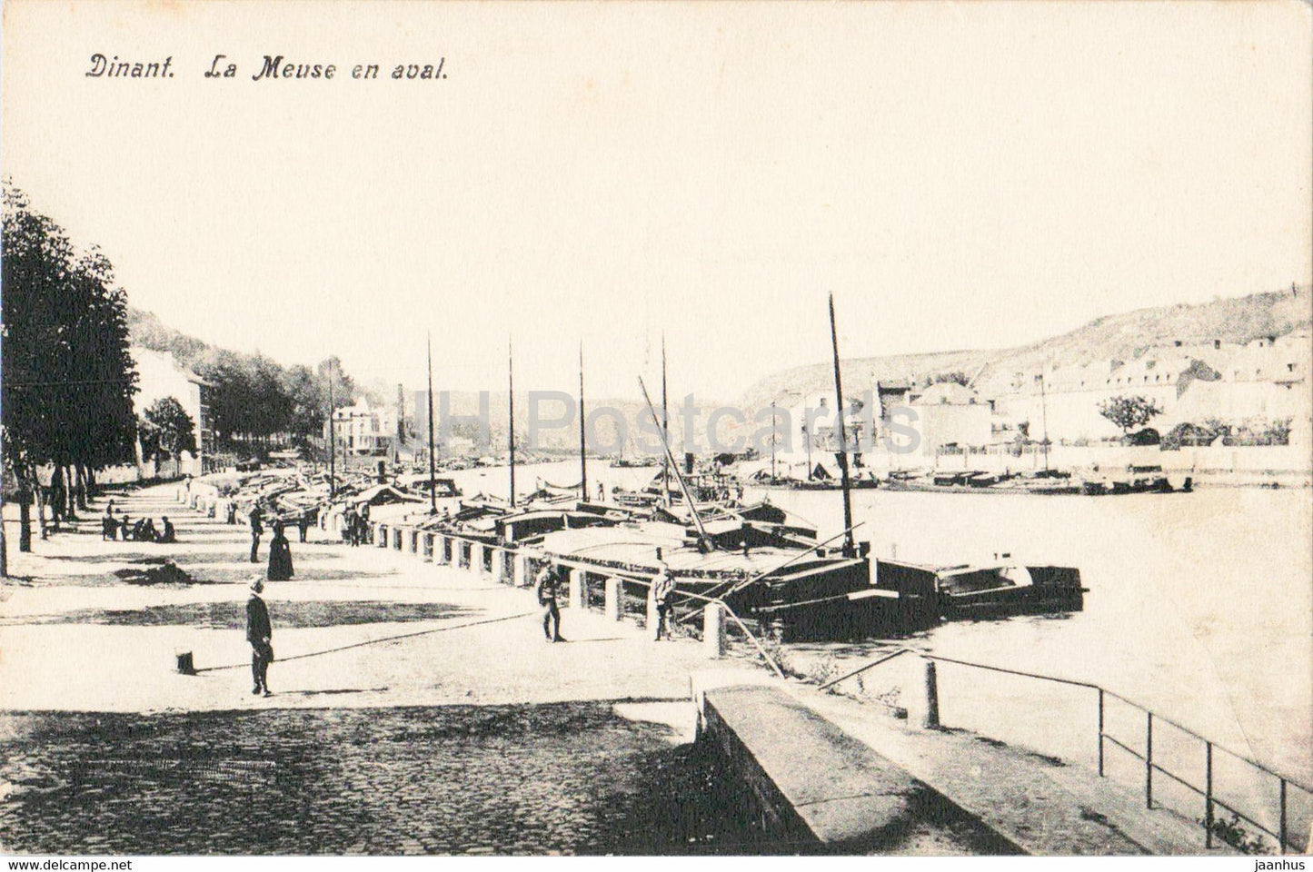 Dinant - La Meuse en aval - boat - old postcard - Belgium - unused - JH Postcards