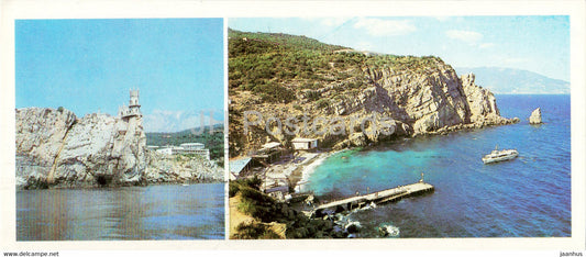 Yalta - Swallow's Nest - vie at the rock Parus - 1984 - Ukraine USSR - unused - JH Postcards