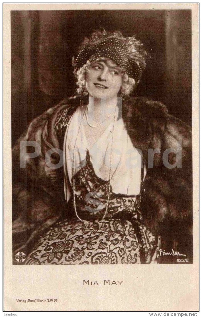 movie actress Mia May - Verlag Ross - film - 533/2 - Germany - used in Estonia 1927 Tartu - JH Postcards