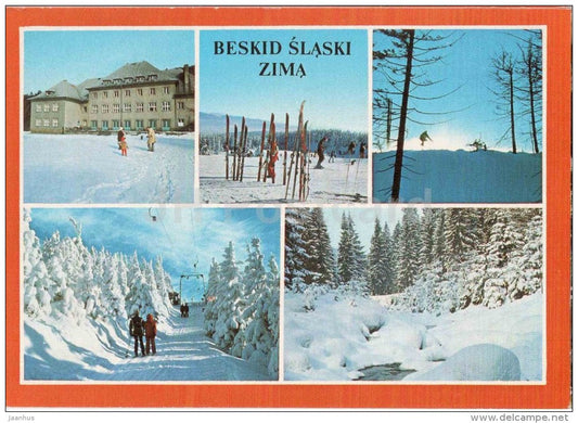 Beskid Slaski - ski resort - skiing - Poland - used - JH Postcards