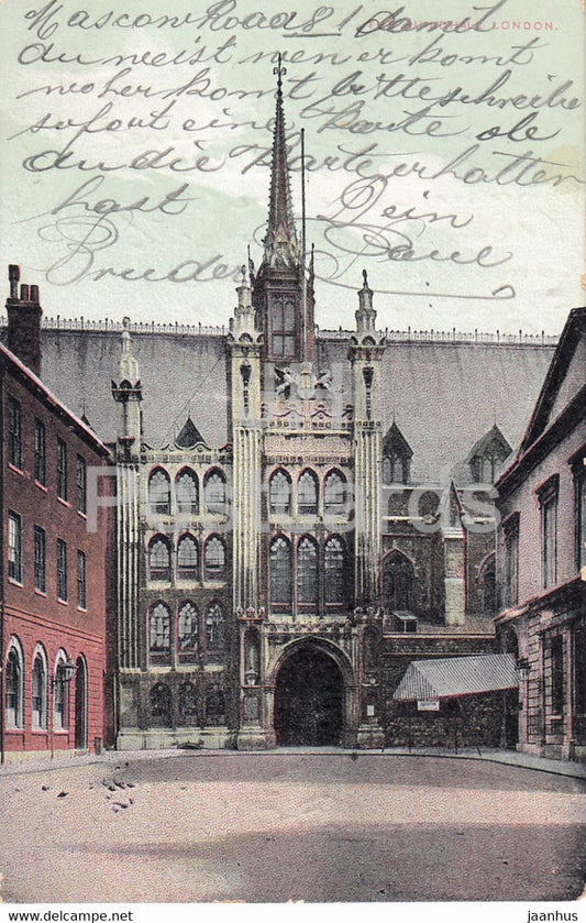 London - The Guildhall - old postcard - England - United Kingdom - used - JH Postcards