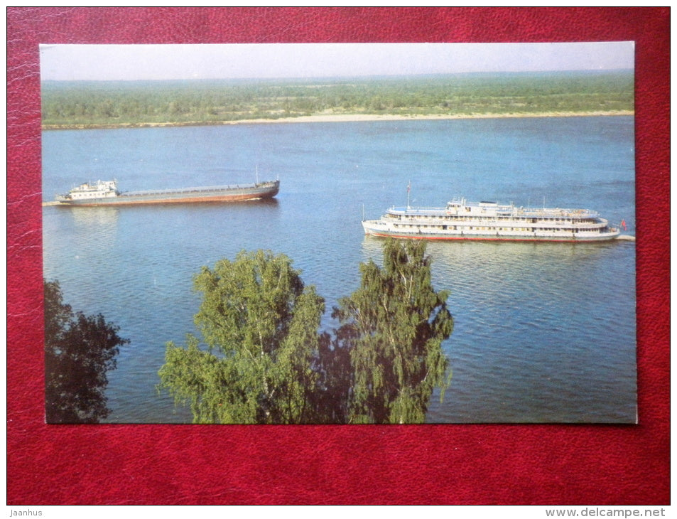 Volga expanses - ship - Cheboksary - Volga river - 1972 - Russia USSR - unused - JH Postcards