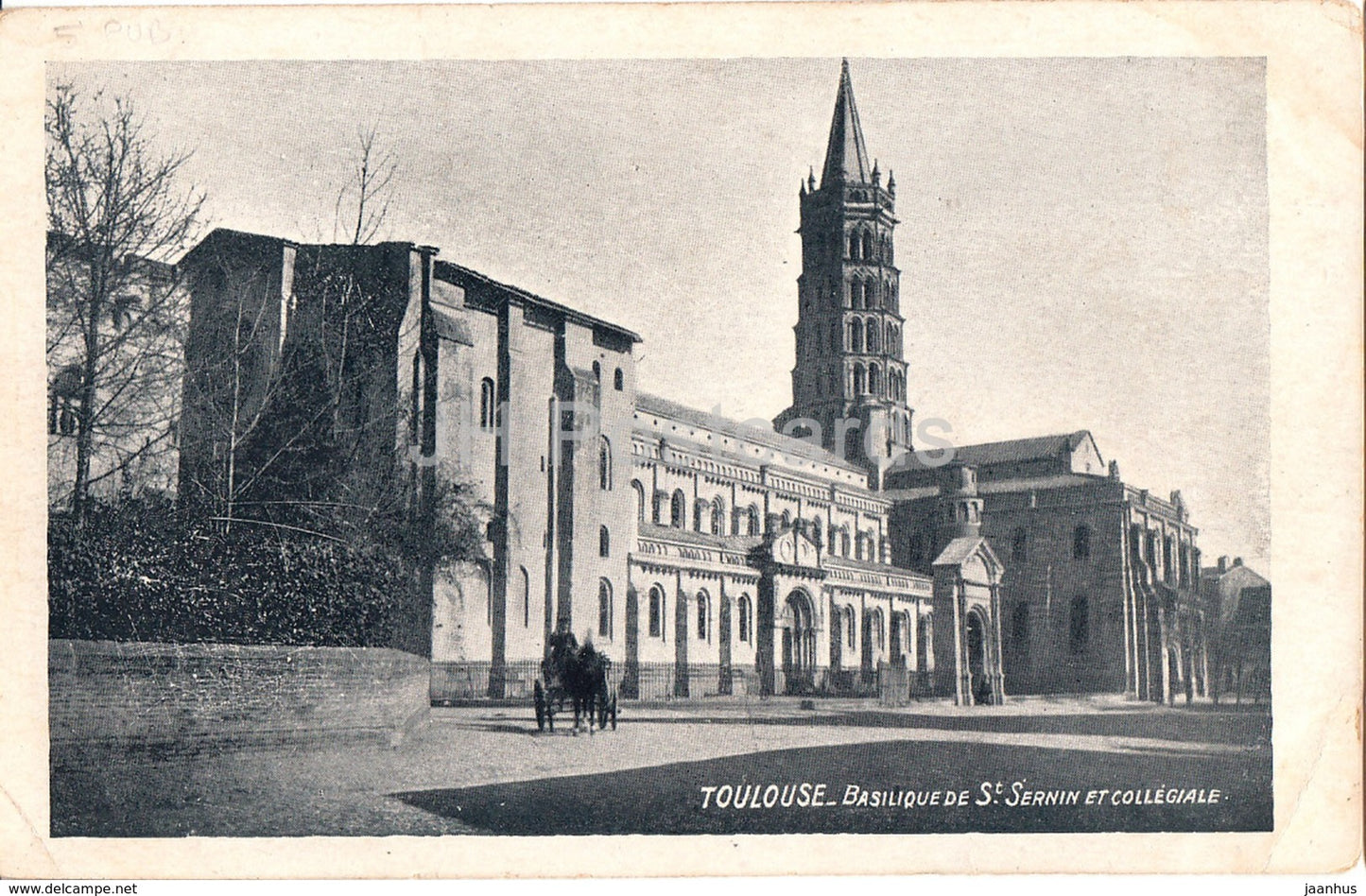 Toulouse - Basilique de St Sernin et Collegiale - cathedral - old postcard - France - unused - JH Postcards