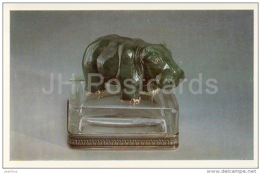 Hippopotamus - nephrite - The Faberge Jewellery - 1987 - Russia USSR - unused - JH Postcards