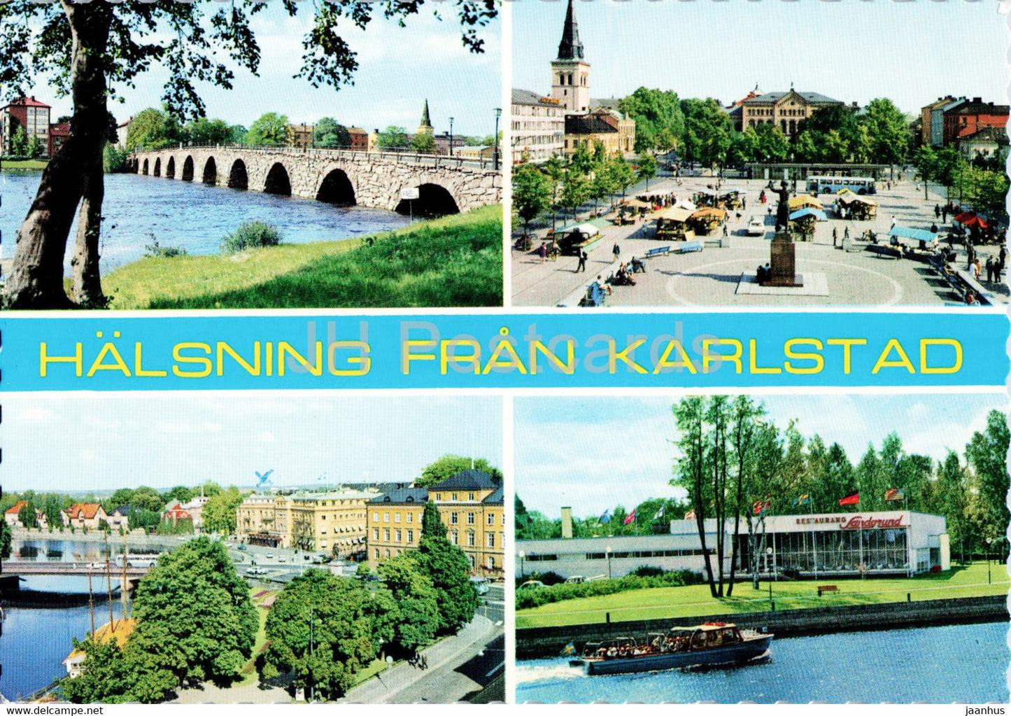 Halsning fran Karlstad - town views - multiview - 9141 - Sweden - unused - JH Postcards