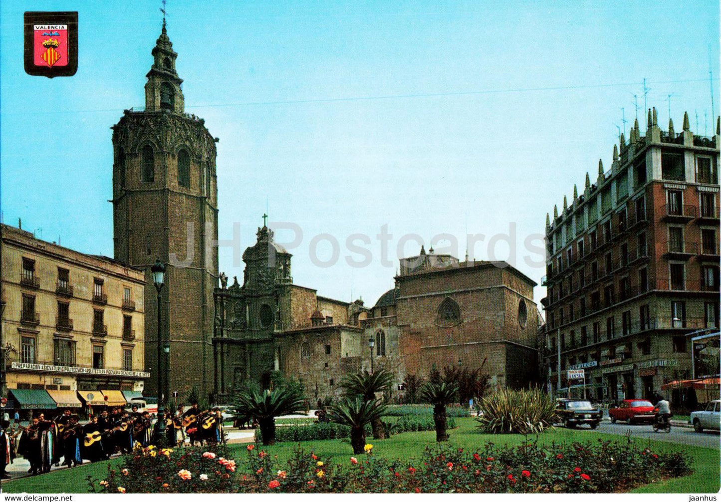 Valencia - Plaza de Zaragoza - Catedral - El Miguelete - square - cathedral - 1247 - Spain - unused - JH Postcards