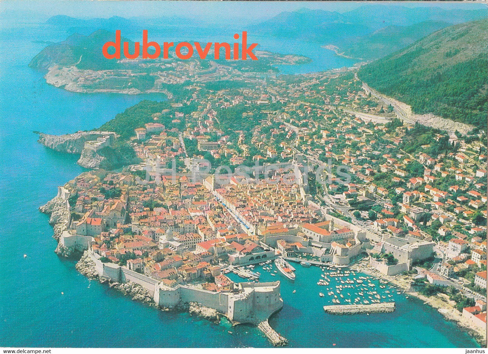 Dubrovnik - Stari Grad - Old Town - aerial view - 1730 - 1986 - Yugoslavia - Croatia - used - JH Postcards