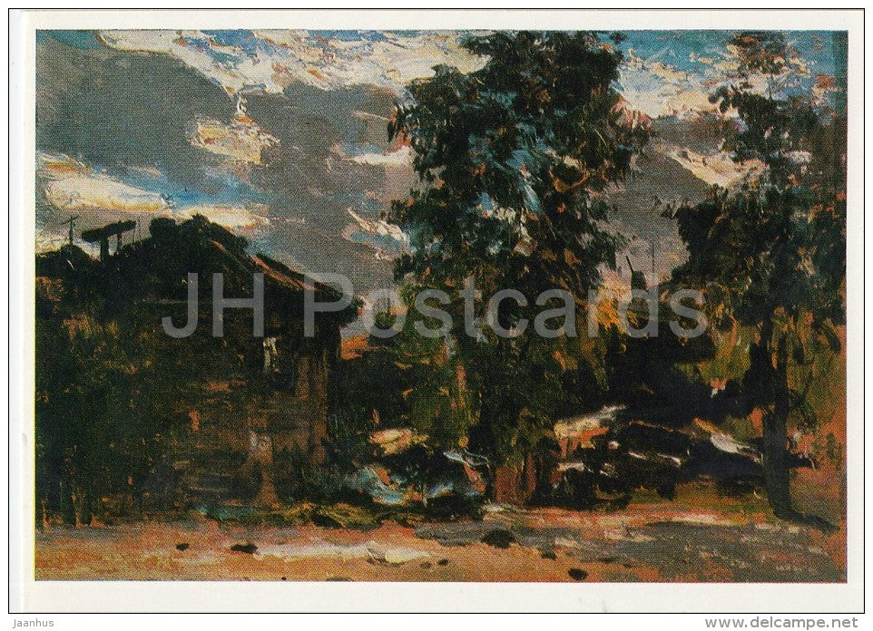 painting by A. Morozov - The last rays , 1957 - Russian art - Russia USSR - 1988 - unused - JH Postcards