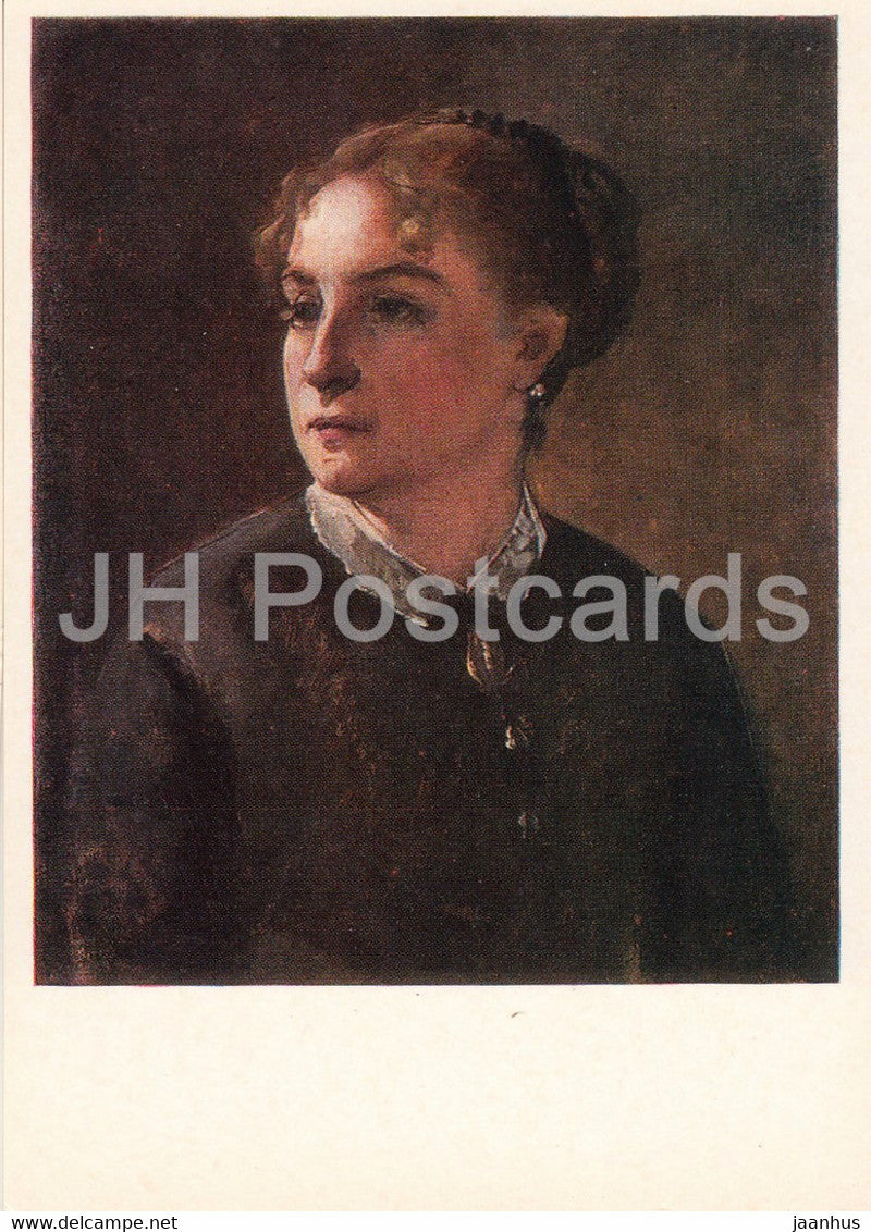 painting by N. Ge - Portrait of a Russian Actress M. Yermolova - woman - Russian art - 1981 - Russia USSR - unused - JH Postcards