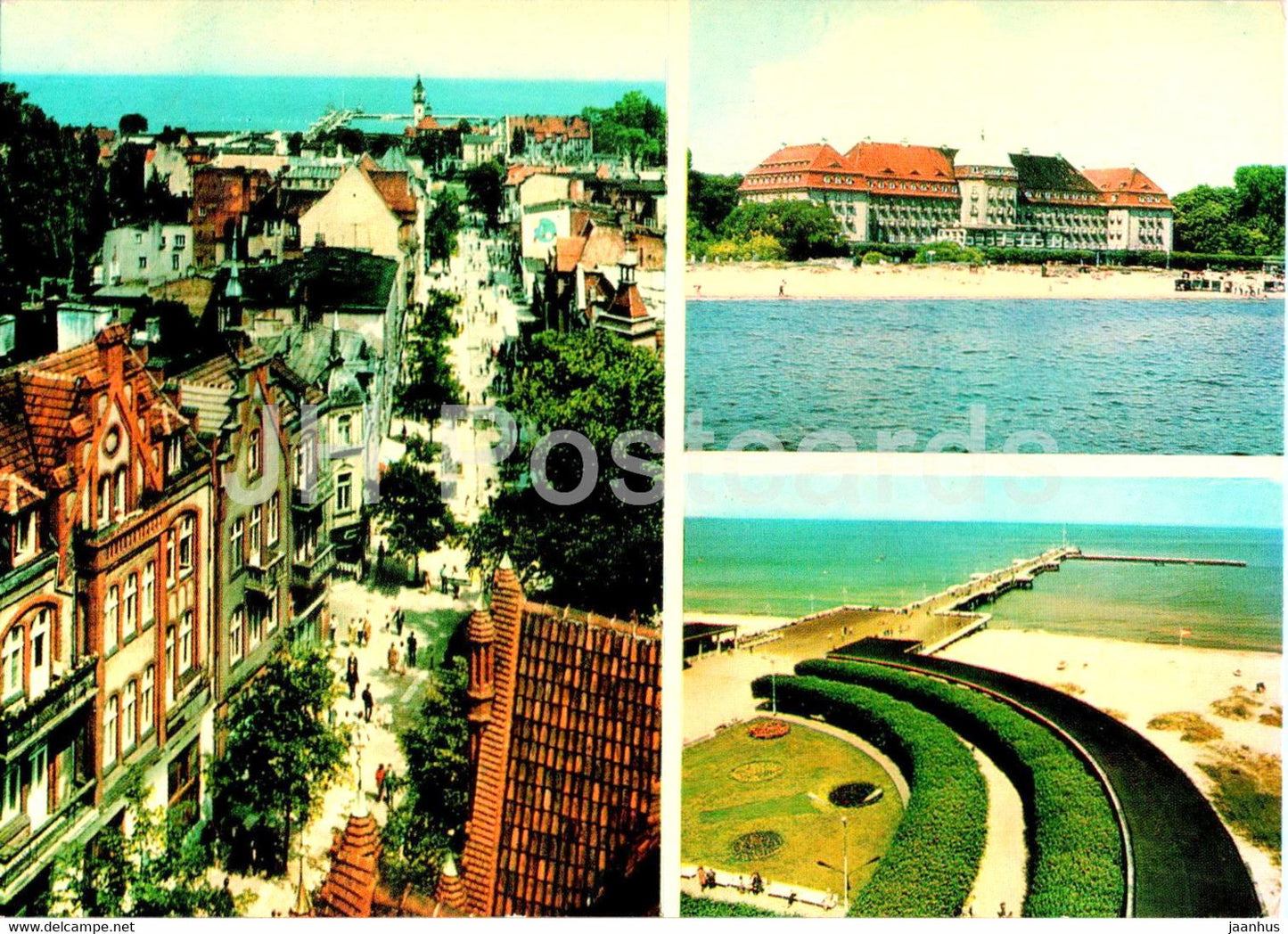 Sopot - ulica Bohaterow Monte Cassino - Grand Hotel - Molo - multiview - Poland - unused - JH Postcards