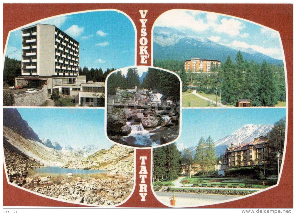 Horny Smokovec - hotel Bellevue - hotel Park - Vysoke Tatry - High Tatras - Czechoslovakia - Slovakia - used - JH Postcards