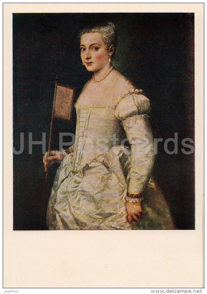 painting by Titian - Portrait of a Lady in White - Italian art - Russia USSR - 1957 - unused - JH Postcards