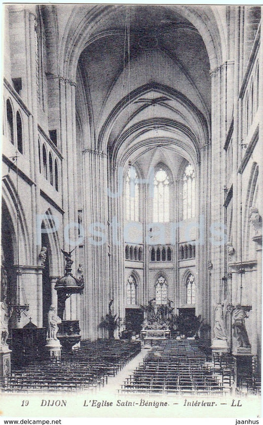 Dijon - L'Eglise Saint Benigne - church - 19 - old postcard - France - unused - JH Postcards