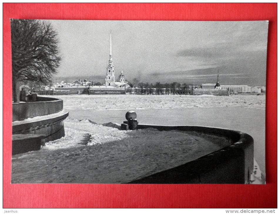 View of the Peter and Paul Fortress - Leningrad in Winter , St. Petersburg - 1968 - USSR Russia - unused - JH Postcards