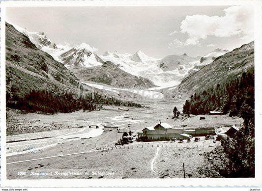 Restaurant Roseggletscher m Sellagruppe - 1008 - old postcard - Switzerland - used - JH Postcards