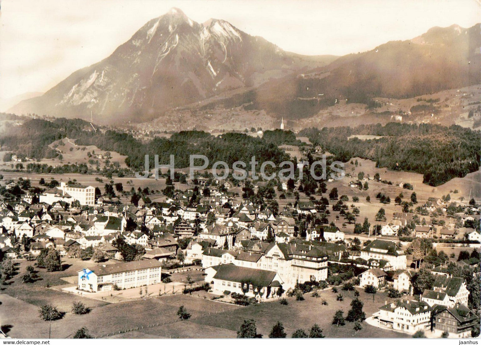 Fliegeraufnahme Sarnen - aerial view - Feldpost - military mail - 7075 - old postcard - Switzerland - used - JH Postcards