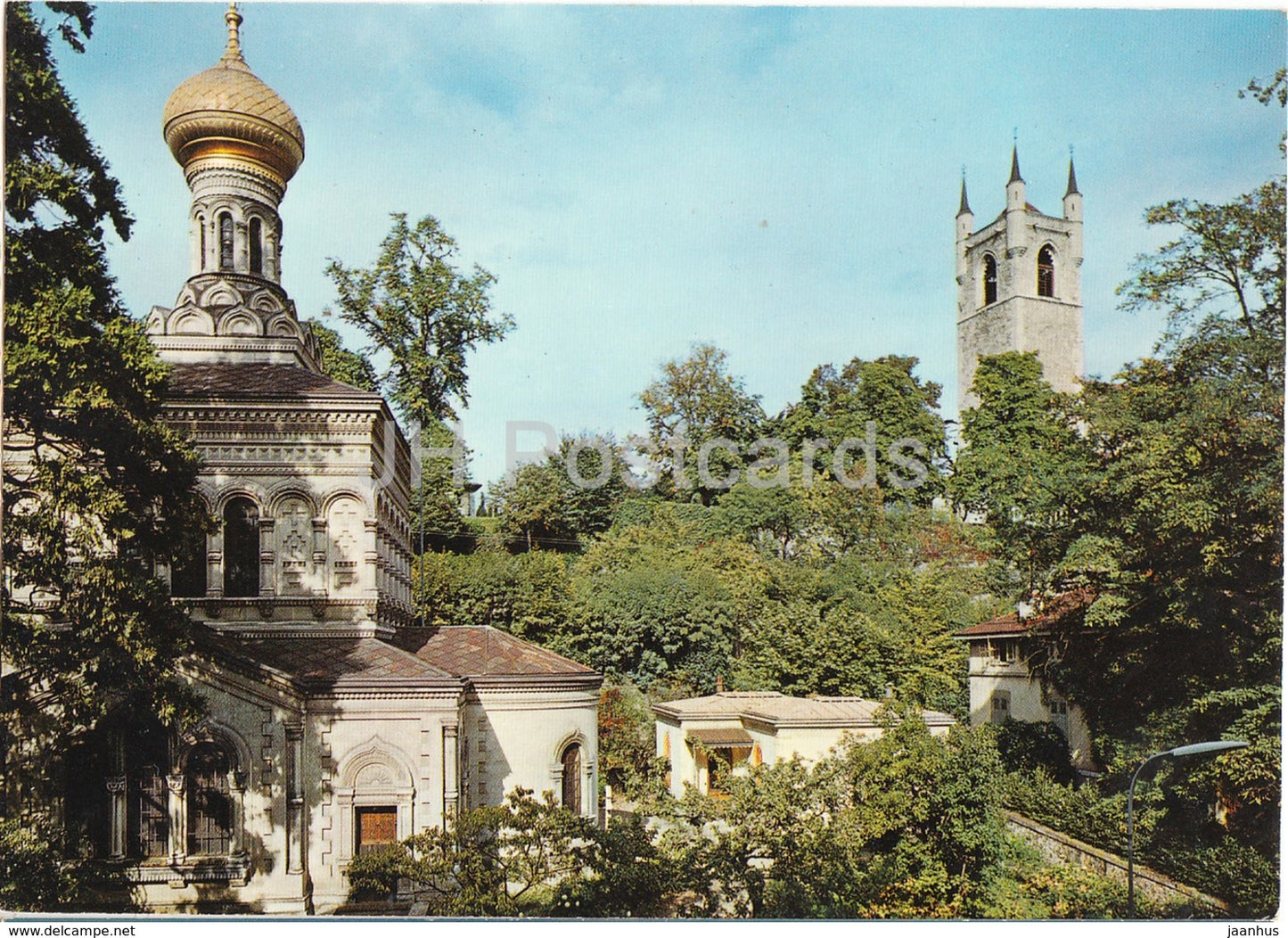 Vevey - Eglise Russe et Tour de l'eglise St Martin - Russian Church and Tower of St Martin Church - Switzerland - unused - JH Postcards