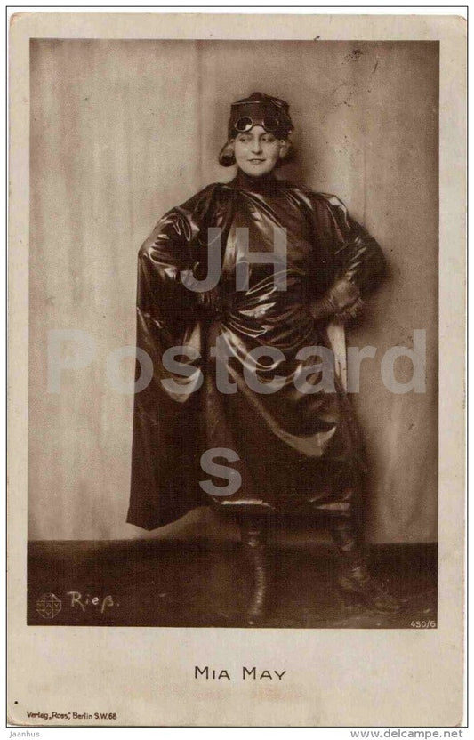 Mia May - movie actress - Ross verlag - 450/6 - circulated in Estonia Viljandi Suure-Jaani 1922 - JH Postcards