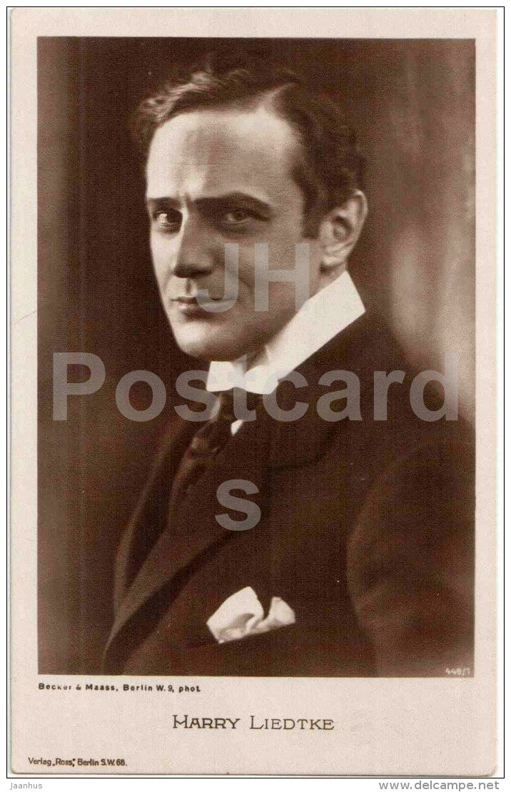 Harry Liedtke - movie actor - Ross verlag - 449/1 - circulated in Estonia 1924 - JH Postcards