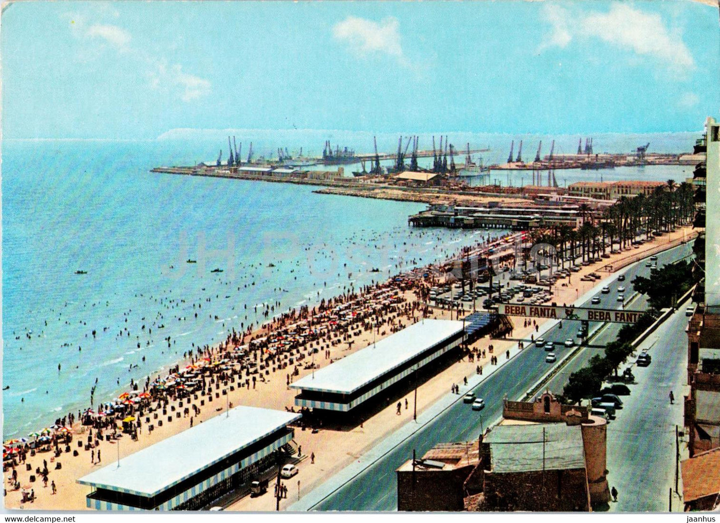 Alicante - Playa de Postiguet y Puerto - port - beach - 2121 - Spain - used - JH Postcards