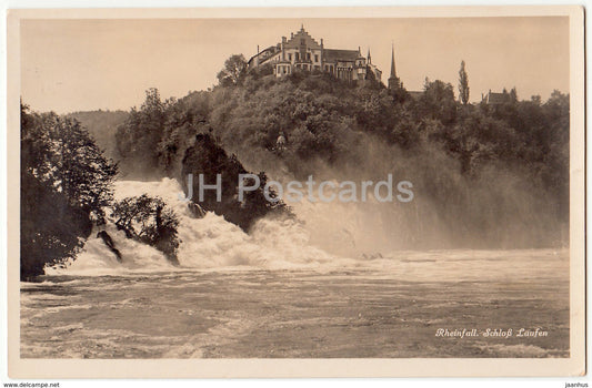 Rheinfall - Schloss Laufen - castle - 5070 - Switzerland - old postcard - used - JH Postcards