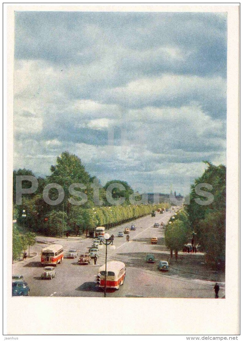 Kirov prospekt - bus - Leningrad - St. Petersburg - 1959 - Russia USSR - unused - JH Postcards