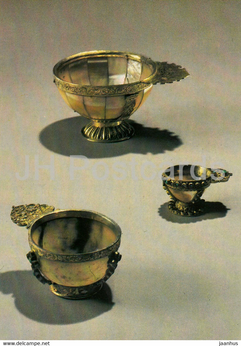 Gold and Silverwork in old Russia - One-handle Wine cups, 17th century - 1983 - Russia - USSR - used - JH Postcards