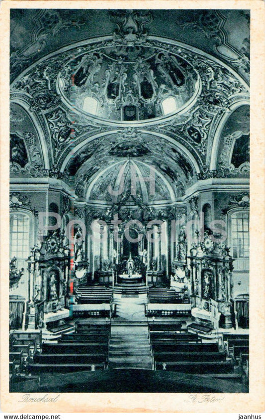 Bruchsal - St Peter - church - A 4479 - old postcard - Germany - unused - JH Postcards