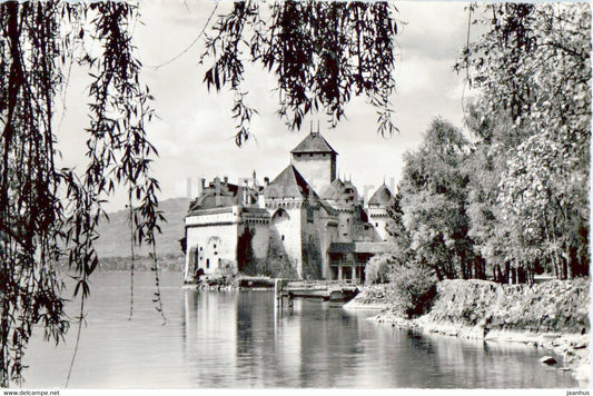 Montreux - Chateau de Chillon - castle - 7229 - old postcard - Switzerland - unused - JH Postcards