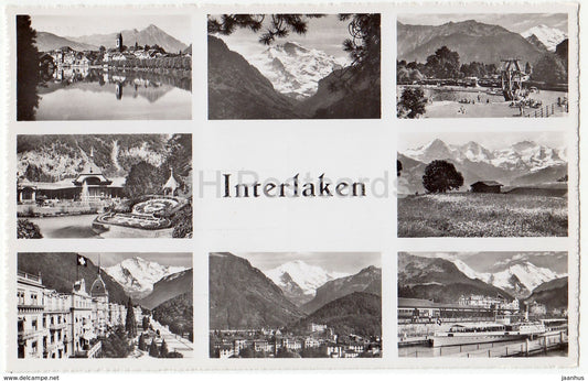 Interlaken - multiview - 2543 - Switzerland - 1950 - used - JH Postcards