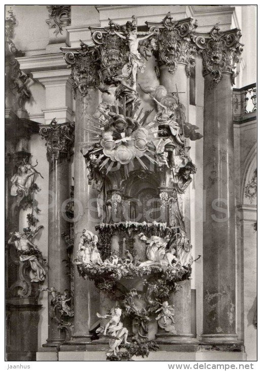 Münster Zwiefalten - ehemalige Benediktiner-Klosterkirche - Kanzel - church - Germany - nicht gelaufen - JH Postcards