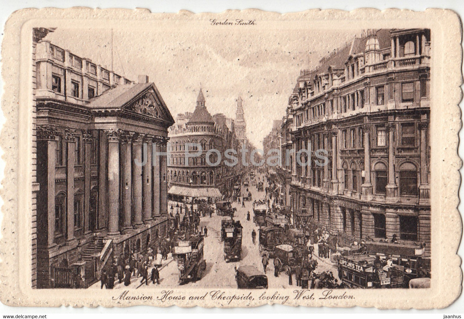 London - Mansion House and Cheapside looking West - old postcard - England - United Kingdom - used - JH Postcards