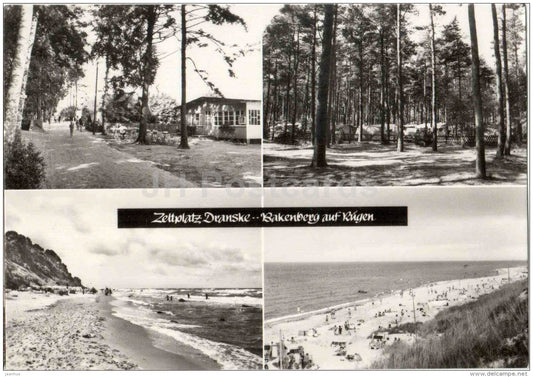 Zeltplatz Dranske - Bakenberg auf Rügen - camping area - Germany - sent from Germany Bergen to Estonia USSR 1975 - JH Postcards